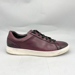 Bruno Magli Mens 10M Diego Leather Low Top Sneakers Burgundy Oxblood Casual Shoe
